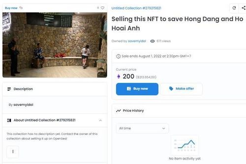 NFT 'save Hong Dang - Ho Hoai Anh' được rao bán với giá 5 tỷ đồng