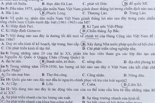 Đáp án gợi ý môn Lịch sử thi tốt nghiệp THPT 2022
