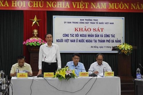 Phó Chủ tịch UBTƯ MTTQ Việt Nam Phùng Khánh Tài làm việc tại Đà Nẵng