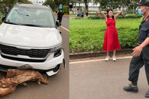 Sau va chạm giao thông, nữ tài xế lái xe ô tô chỉ còn 3 bánh bỏ chạy