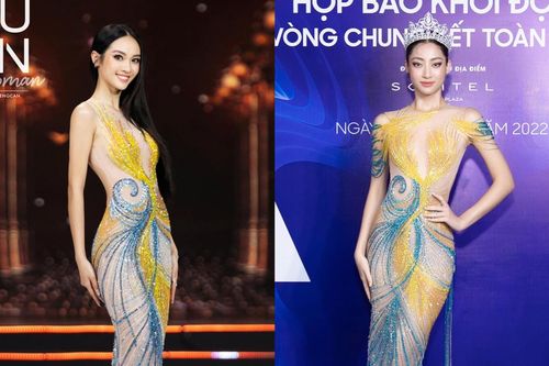 Lương Thùy Linh đụng váy đàn chị tại Miss Universe VN: Thần thái có đủ để át vía ống kính?