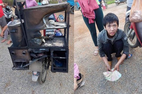Xót xa cậu bé trắng tay vì xe bán bánh bao bị thiêu trụi, người dân xung quanh liền tương trợ