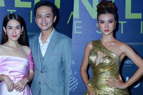 Vợ chồng Văn Anh - Tú Vi 'trốn con' đi sự kiện