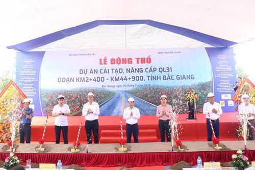 Động thổ dự án nâng cấp Quốc lộ 31 qua 'thủ phủ' vải thiều Lục Ngạn hơn 860 tỷ đồng