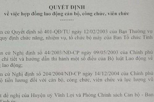 Bạc Liêu: Làm Chánh Văn phòng Huyện ủy hai năm mới thi tuyển công chức