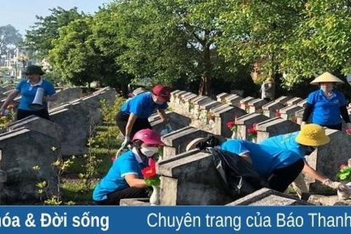Tổng vệ sinh môi trường, chăm sóc phần mộ liệt sỹ tại Nghĩa trang liệt sỹ Hàm Rồng