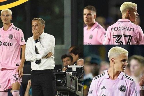 Beckham và Neville bị chỉ trích vì 'cố ý' đưa con trai đá với Barca