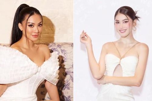 Á hậu Siêu quốc gia Kim Duyên khoe vai trần sexy, Á hậu Ngọc Thảo mặc váy xẻ chân ngực nóng bỏng