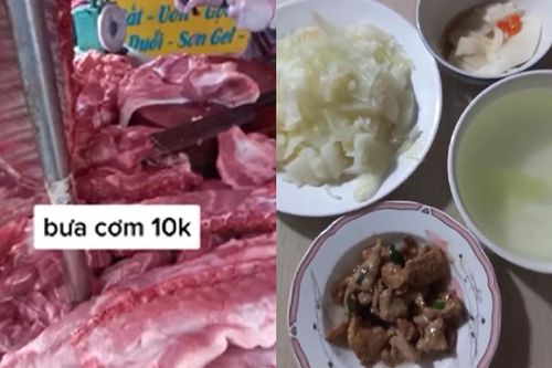 'Gái đảm' khiến dân mạng 'choáng váng' với mâm cơm 10 nghìn đồng cho 4 người ăn