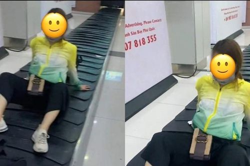 Thông tin mới gây bất ngờ về danh tính cô gái ngồi hớ hênh trên băng chuyền hành lý sân bay