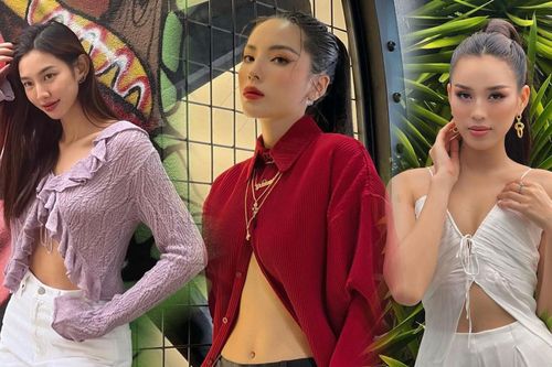 Thùy Tiên, Lương Thùy Linh lăng xê mốt mặc áo 'lạnh bụng' khoe vòng eo con kiến