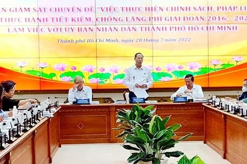 Phó Chủ tịch Quốc hội, Thượng tướng Trần Quang Phương chủ trì làm việc với UBND TP Hồ Chí Minh về thực hành tiết kiệm, chống lãng phí