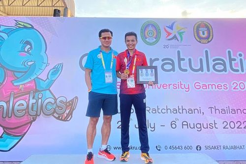 VĐV Lê Văn Thao hoàn tất cú đúp HCV tại Đại hội Thể thao Sinh viên Đông Nam Á 2022