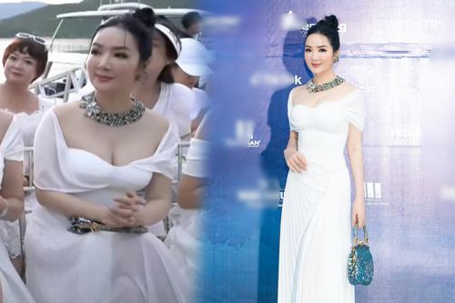 Hoa hậu Giáng My ngồi ghế hàng đầu show thời trang, đẹp như 'búp bê sống' dù đã 51 tuổi