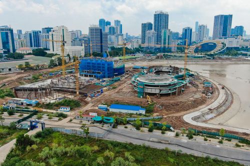 Toàn cảnh công trường dự án Cung thiếu nhi Hà Nội, tổng đầu tư hơn 1.300 tỷ đồng