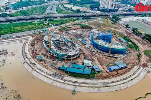 Nhiều hạng mục của Cung Thiếu nhi Hà Nội đang dần lộ diện