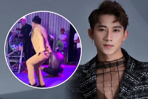 Đang say sưa hát, Hồ Gia Hùng (HKT) hoảng hồn khi nữ khán giả phóng lên sân khấu để lộn mèo