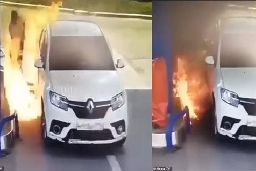 Hút thuốc khi đang đổ xăng, tài xế suýt biến thành 'đuốc sống'