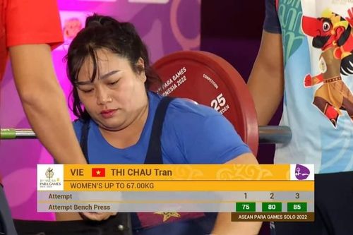 Đô cử Trần Thị Châu (Đồng Nai) giành HCB cử tạ ASEAN Para Games 2022