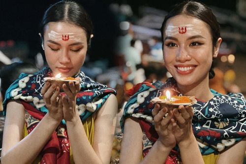 Thủy Tiên hóa gái Ấn Độ, lần đầu công tác nước ngoài trong vai trò á hậu