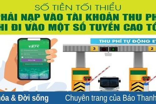 Số tiền tối thiểu phải nạp vào tài khoản thu phí khi đi vào một số tuyến cao tốc