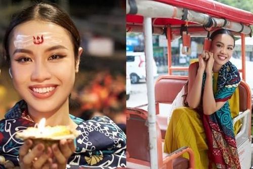 Á hậu Thủy Tiên chia sẻ cảm xúc đặc biệt khi lần đầu trải nghiệm nghi lễ cầu an ở Ấn Độ