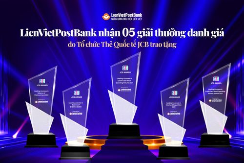LienVietPostBank nhận 5 giải thưởng từ Tổ chức Thẻ quốc tế JCB