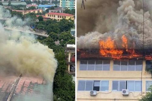 Hà Nội: Cháy lớn tại tòa nhà 5 tầng trên đường Trường Chinh