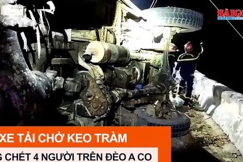 Xe tải chở keo tràm tông chết 4 người trên đèo A Co
