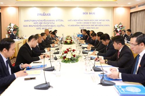 Trao đổi, chia sẻ kinh nghiệm hoạt động cơ quan dân cử giữa Thủ đô Hà Nội và Thủ đô Viêng Chăn