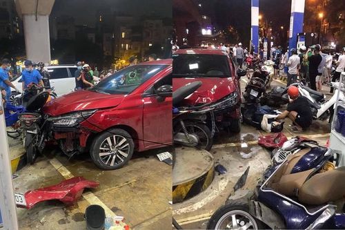 Ô tô đâm hàng loạt xe máy tại cây xăng đường Láng: Có thể khởi tố hình sự?
