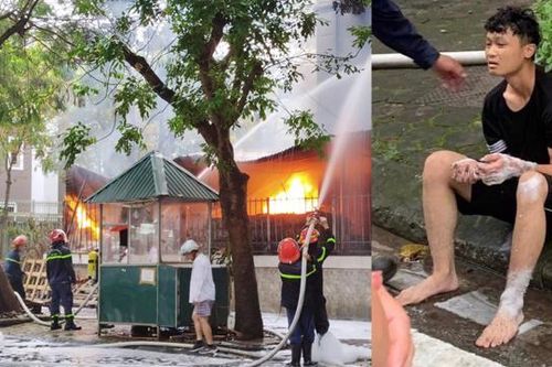 Thăm hỏi chiến sỹ bị thương khi chữa cháy biệt thự ở Hoàng Mai
