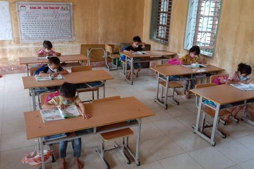 Phụ huynh chặt tre góp sức chỉnh trang trường lớp
