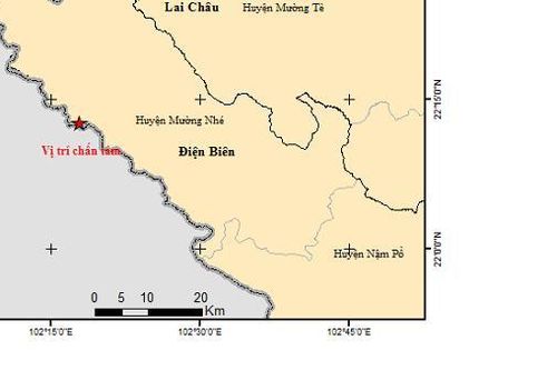 Điện Biên lại động đất 2,6 richter