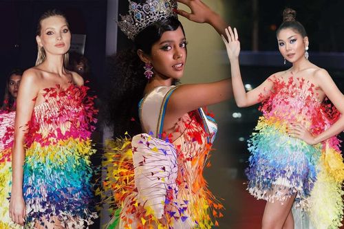 Chị em thân thiết của Kim Duyên tại Miss Supranational mặc đồ đạo nhái của NTK Việt Nam
