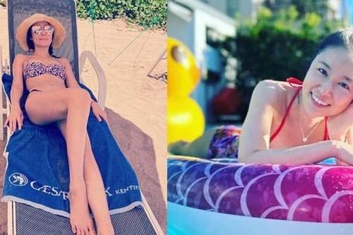 Lâm Tâm Như diện bikini sexy ở tuổi 46, khoe ảnh tình tứ bên chồng