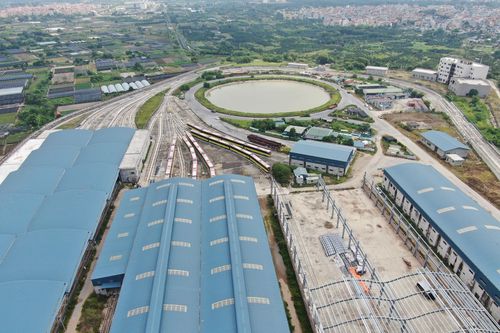 Cận cảnh khu Depot Nhổn thuộc dự án Metro Nhổn - ga Hà Nội