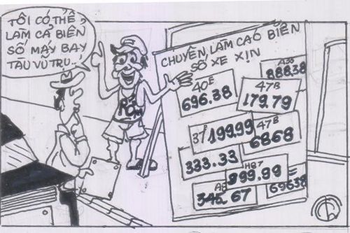 Góc biếm họa: Xử lý nghiêm hành vi sử dụng biển số giả