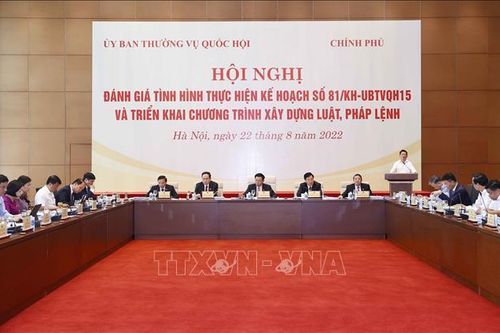 Điều chỉnh Chương trình xây dựng luật, pháp lệnh năm 2022