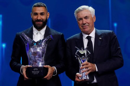 HLV Ancelotti và Benzema được UEFA vinh danh