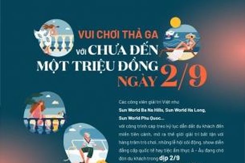 Vui chơi thả ga chưa đến một triệu đồng dịp Quốc khánh 2/9