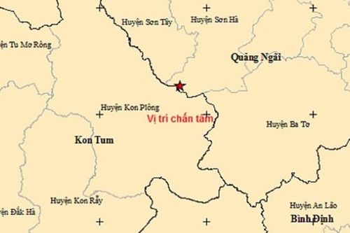 Quảng Ngãi: Xảy ra trận động đất 2.5 độ Richter ở huyện Sơn Hà