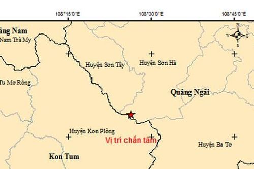 Quảng Ngãi: Xảy ra động đất 2,5 độ richter, chấn tiêu 10km