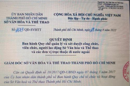 TP.HCM nghiêm cấm các nghệ sỹ tự ý đi nước ngoài mà không xin phép