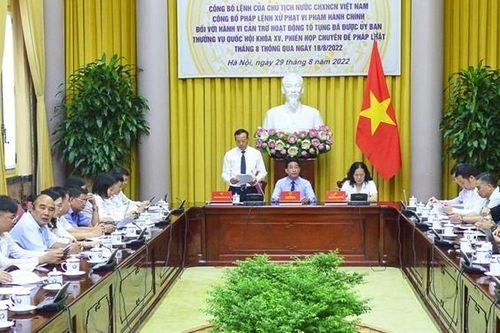 Công bố Pháp lệnh Xử phạt vi phạm hành chính đối với hành vi cản trở hoạt động tố tụng