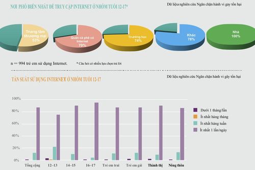 89% trẻ em Việt Nam từ 12-17 tuổi có sử dụng Internet