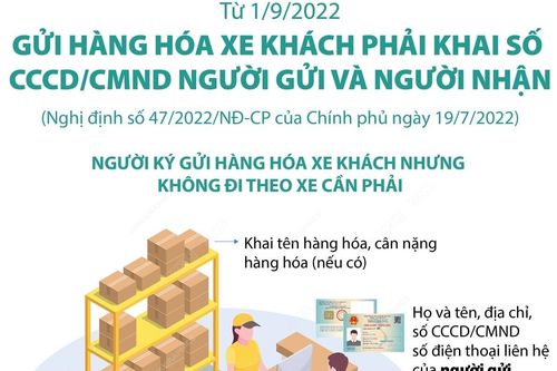 Gửi hàng hóa xe khách phải khai số CCCD hoặc CMND
