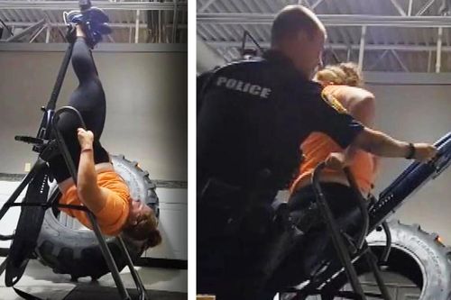 Cảnh sát cứu người phụ nữ mắc kẹt trên máy tập gym