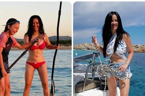 Diva Hồng Nhung diện bikini bé xíu khoe cơ bụng 6 múi đáng ngưỡng mộ