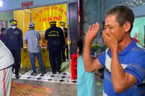 Bố mẹ Chau Kim Sang bật khóc, vẫy tay tiễn con gái trong lễ đưa tang